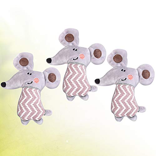 Balacoo Juguetes para gatos y perros, 3 piezas de ratón con orejas grandes, juguete de peluche para gatos y gatos, juguete interactivo para gatos