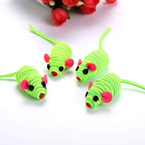 Balacoo Juguetes para gatos y perros, 6 piezas de cuerda elástica de ratón divertido ratón, gato, juguete interactivo para jugar al gato, juguete (color al azar)