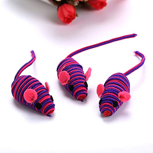 Balacoo Juguetes para gatos y perros, 6 piezas de cuerda elástica de ratón divertido ratón, gato, juguete interactivo para jugar al gato, juguete (color al azar)