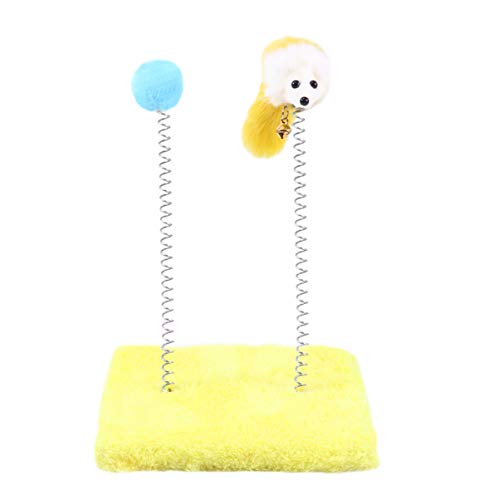 Balacoo Poste de Ratón de Primavera Interesante Rata de Primavera Interactiva Bola Difusa Mascota Juguete Gato Arañazos Juguete Gato Juguete para Gatito Casero