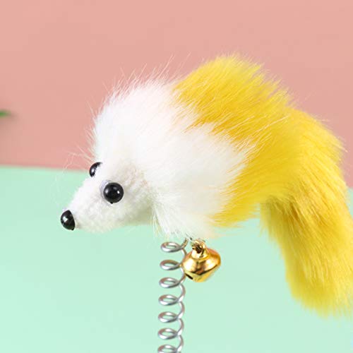 Balacoo Poste de Ratón de Primavera Interesante Rata de Primavera Interactiva Bola Difusa Mascota Juguete Gato Arañazos Juguete Gato Juguete para Gatito Casero
