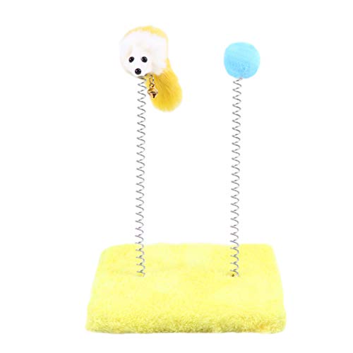 Balacoo Poste de Ratón de Primavera Interesante Rata de Primavera Interactiva Bola Difusa Mascota Juguete Gato Arañazos Juguete Gato Juguete para Gatito Casero