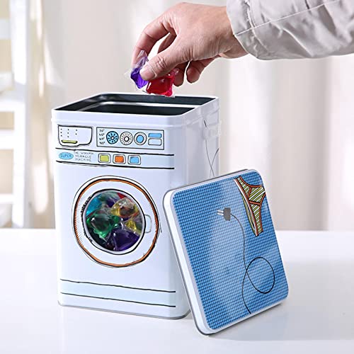 balikha Contenedor de polvo para ropa portátil con capacidad de 5 l con tapa hermética, caja sellada grande para almacenar polvo, comida para mascotas, grano, azul