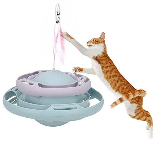BALITY Juguete Giratorio para Gatos, Atractivos Juguetes Interactivos para Gatos, Seguros, Resistentes, Evitan Que los Gatos Se Den la Vuelta