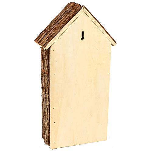 bambuswald© Hotel de Insectos con 3 Pisos y casa de Mariposas | Casa para Abejas de Madera y bambú - 19,5 x 10 x 37 cm | Refugio para Insectos Protección de Especies en tu jardín