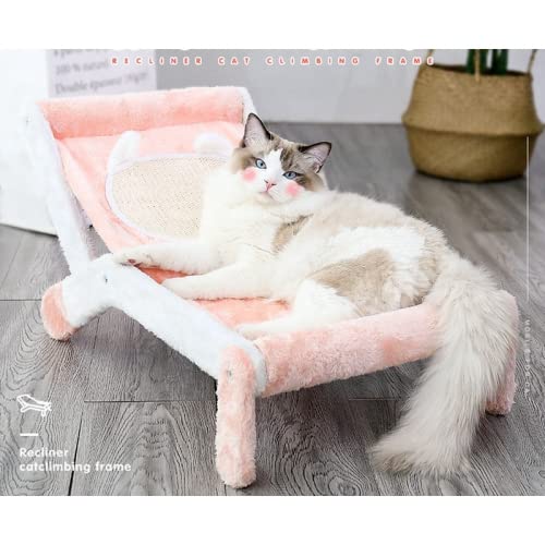 bamutech árbol de Gato Cat Tree Juguete Rasguño Sillón Silla Pink Cat Rasguño Tablero Escalada Juguete Protección Muebles árbol de Gato para Gatos de Interior (Size : 70x38x34cm)