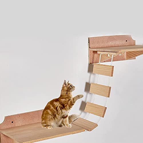 Banane - Marco de escalada para gatos, escalada de puente colgante para gato, hamaca para animales de compañía, marco de escalada natural, marco de escalada para gato de madera maciza