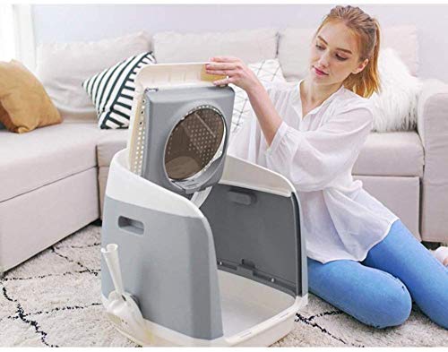 Bandeja De Arena Para Gatos Caja De Arena De Doble Puerta Para Desodorización Antibacteriana Fácil De Limpiar Caja De Arena Para El Hogar Del Inodoro De Arenero Gato Arenero Gatos Cat Litter Box