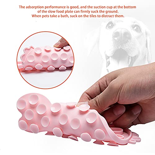Bandeja de comida lenta para mascotas, promueve la salud dental Recipiente de alimentación lenta anti-asfixia para perros Tazón de alimentación lento para perros y gatos(Cangrejo rosa)