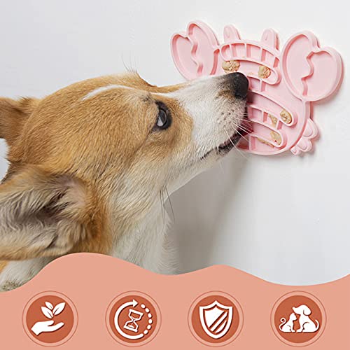 Bandeja de comida lenta para mascotas, promueve la salud dental Recipiente de alimentación lenta anti-asfixia para perros Tazón de alimentación lento para perros y gatos(Cangrejo rosa)