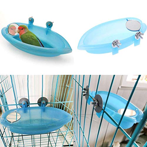 Bañera Para Pájaros, Pet Parrots Bathtub, Caja De Baño Colgante Para Jaula De Loros, Cuenco Alimentador De Alimentos Para Mascotas, Comedero para bañera para pájaros