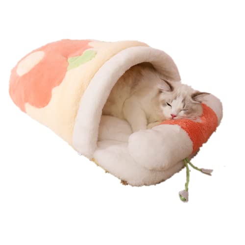bangyao Cama para gatos para interior cálido saco de dormir cueva invierno extraíble casa de mascotas perros nido cojín con almohada