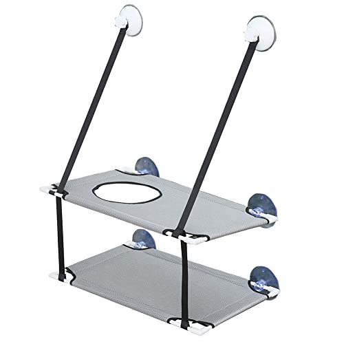 Baobiutin Hamaca de Gato, Hamaca de la Ventana Cama de Gato, Hamaca de Gato Doble Capa para Tomar el Sol Gris