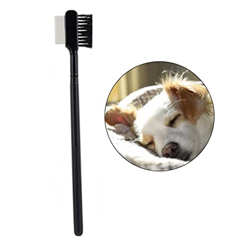 Baobiutin Pet PEH PEB CHOPE Pet TEAGE MIANDO Remover PEBE Cepillo de Aseo de Ojos de Doble Cara para un Perro de Gato pequeño quitando la crastra mucose Negro para Uso doméstico