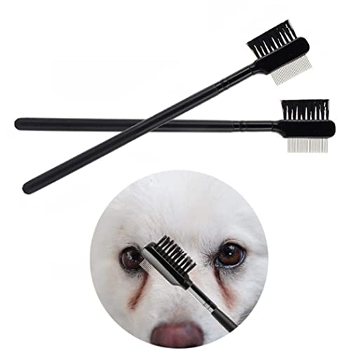 Baobiutin Pet PEH PEB CHOPE Pet TEAGE MIANDO Remover PEBE Cepillo de Aseo de Ojos de Doble Cara para un Perro de Gato pequeño quitando la crastra mucose Negro para Uso doméstico