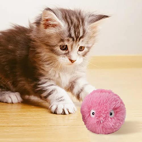 Baoblaze Bola de Juguetes para Gatos Inteligente, Bola de Entrenamiento para Gatos, Juguetes interactivos para Gatos, Bola de Hierba gatera para Gatos, Bola de - Rosado