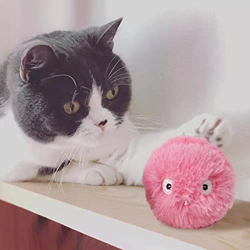 Baoblaze Bola de Juguetes para Gatos Inteligente, Bola de Entrenamiento para Gatos, Juguetes interactivos para Gatos, Bola de Hierba gatera para Gatos, Bola de - Rosado