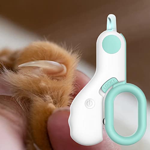 Baoblaze Cortaúñas para Mascotas con Luces LED Anti-Corte Línea de Sangre Animales pequeños Gato Perro Cortaúñas y recortadores para Animales Cuidado de Garras - Blue