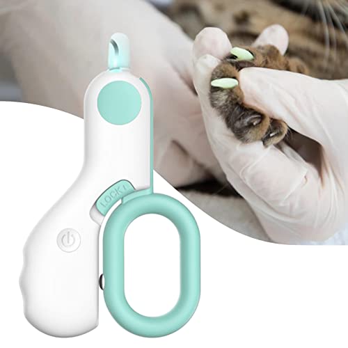Baoblaze Cortaúñas para Mascotas con Luces LED Anti-Corte Línea de Sangre Animales pequeños Gato Perro Cortaúñas y recortadores para Animales Cuidado de Garras - Blue