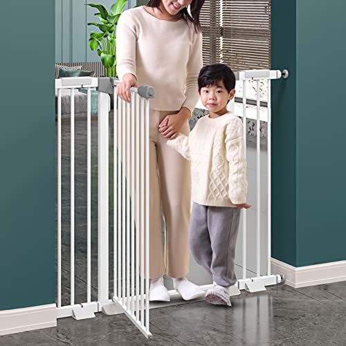Barrera Aeguridad Niños Escalera, Puerta De Seguridad para Bebés con Cierre Automático 103 Cm Extra Alto Canal Ensanchado De 60 Cm Ideal para Niños Y Mascotas. (Color : White, Tamaño : 61-70cm)