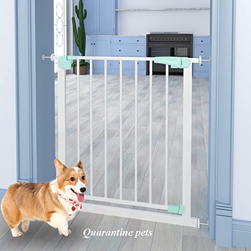 Barrera Aeguridad Niños Escalera, Puerta De Seguridad para Bebés con Cierre Automático 103 Cm Extra Alto Canal Ensanchado De 60 Cm Ideal para Niños Y Mascotas. (Color : White, Tamaño : 61-70cm)
