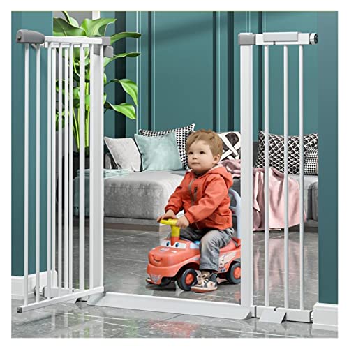 Barrera Aeguridad Niños Escalera, Puerta De Seguridad para Bebés con Cierre Automático 103 Cm Extra Alto Canal Ensanchado De 60 Cm Ideal para Niños Y Mascotas. (Color : White, Tamaño : 61-70cm)