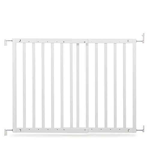Barrera de seguridad Maya 63,5-105,5 cm, de madera, blanca