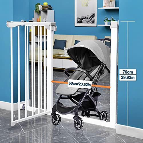 Barrera Seguridad Niños Escalera Puerta Seguridad Bebe Auto Close Sin Taladrar Barrera de Seguridad de Niños para Puerta de Escalera Puertas y Pasillos para Bebé y Perros Blanco 82-89cm