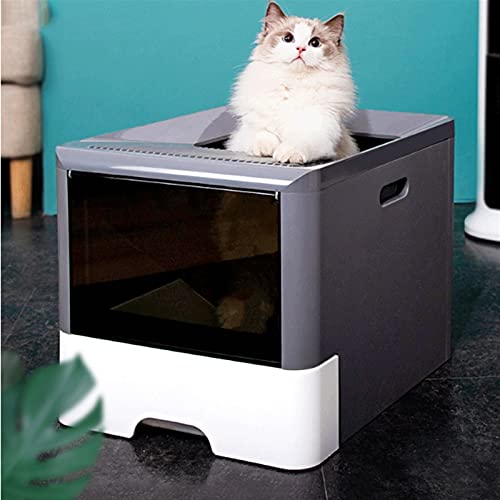 Bdesign Caja de Arena de Gato de cajón Extra Grande, diseño Cerrado a Prueba de Polvo fácil de Desmontar Limpio, Adecuado para 1-2 Gatos Gratis y cómodo Espacio Grande (Color : Orange Red)
