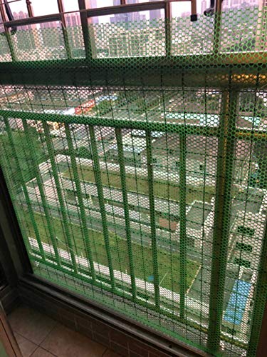 Bebé Interna Ventana Rejas De Seguridad For Niños De Seguridad De La Ventana De La Guardia Barras De Acero Balaustre De Cuadrícula, Verde, 12 Mm De Malla, Cable De Plástico Corbata