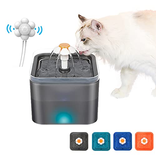 Bebedero Gatos ,Fuente Para Gatos Fuente automática de agua del gato con el sensor de movimiento de infrarrojos Adaptador de alimentación de la luz del alimentador de mascotas del alimentador de la ma