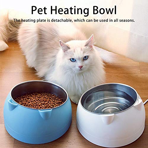 Bebedero para mascotas Cuenco calefactado, Cuenco de agua anticongelante, Cuencos para gatos, Calentamiento automático y temperatura Controlable Dispensador de agua para mascotas Recipiente calentado