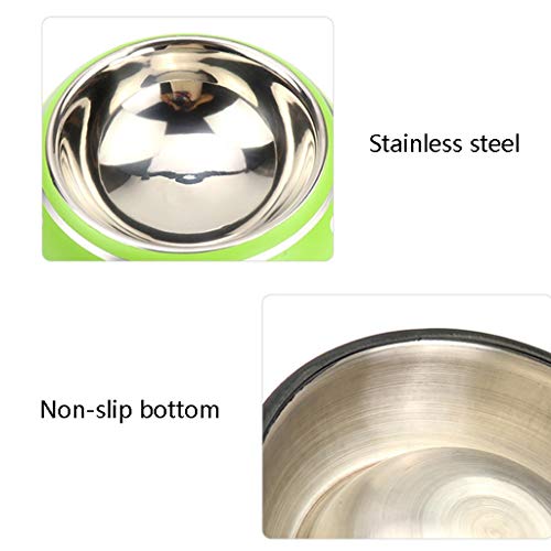 Bebida del perro casero del acero inoxidable de los tazones de fuente del perrito Gatos Alimentación de agua del plato de viajes alimentador alimentación antideslizantes Los comederos de Animales Sumi