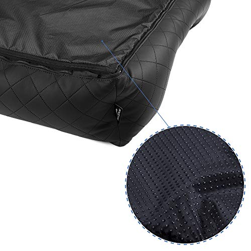 BedDog Premium Cama ortopédica para Perro WUFFI Espuma con Memoria, sofá para Perro, Felpa Regalo - The-Rock (Negro/Gris)