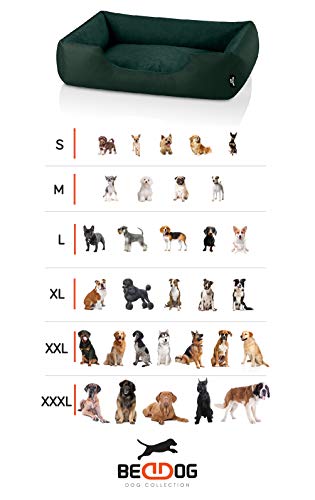 BedDog® Zara colchón para Perro S hasta XXXL, 10 Colores, Cama para Perro, sofá para Perro, Cesta para Perro, S, Chocolate (marrón)