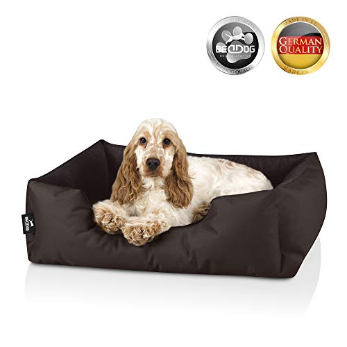 BedDog® Zara colchón para Perro S hasta XXXL, 10 Colores, Cama para Perro, sofá para Perro, Cesta para Perro, S, Chocolate (marrón)