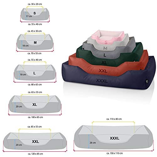 BedDog® Zara colchón para Perro S hasta XXXL, 10 Colores, Cama para Perro, sofá para Perro, Cesta para Perro, S, Chocolate (marrón)