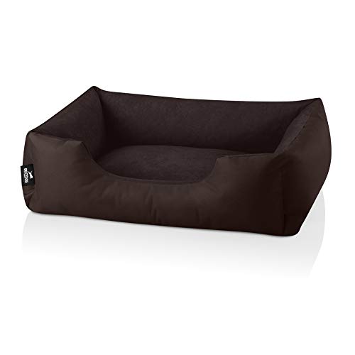 BedDog® Zara colchón para Perro S hasta XXXL, 10 Colores, Cama para Perro, sofá para Perro, Cesta para Perro, S, Chocolate (marrón)