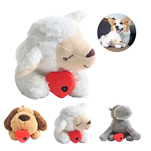 BEE&FLOWER Heartbeat Juguete de peluche para mascotas, cachorros, latidos del corazón, para cachorros, juguetes de peluche súper tiernos, alivio de la ansiedad, juguete de peluche para perros