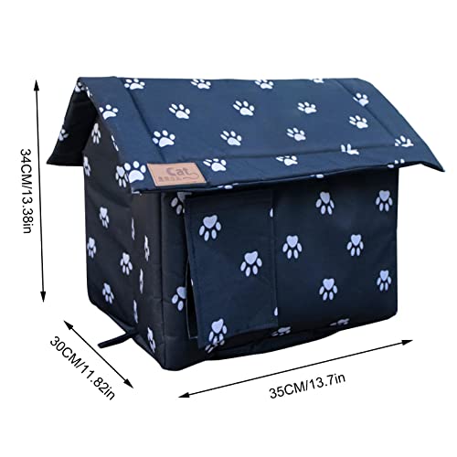 beeyuk Casa para Gatos para Gatos al Aire Libre, Refugio para Gatitos Resistente a la Intemperie, Refugio para Gatos de Invierno, Cama para Gatos Impermeable y a Prueba de Humedad, casa para Mascotas