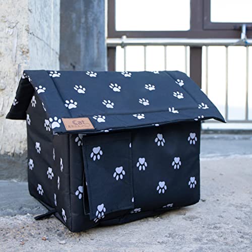 beeyuk Casa para Gatos para Gatos al Aire Libre, Refugio para Gatitos Resistente a la Intemperie, Refugio para Gatos de Invierno, Cama para Gatos Impermeable y a Prueba de Humedad, casa para Mascotas