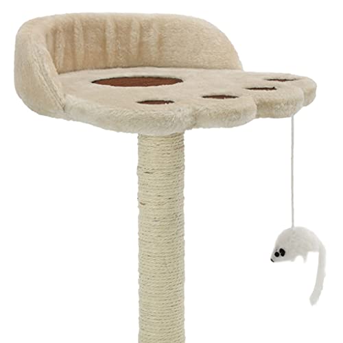 Beige y marrón Rascador para Gatos con Poste de sisal 40 cm Beige y marrónProductos para Mascotas Productos para Mascotas Productos para Gatos Mobiliario para Gatos