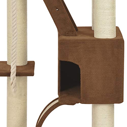 Beige y marrón Rascador para Gatos con Postes de sisal Beige 180 cm XXLProductos para Mascotas Productos para Mascotas Productos para Gatos Mobiliario para Gatos