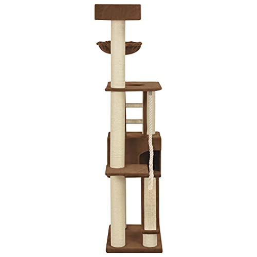 Beige y marrón Rascador para Gatos con Postes de sisal Beige 180 cm XXLProductos para Mascotas Productos para Mascotas Productos para Gatos Mobiliario para Gatos