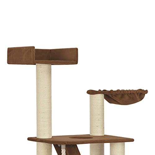 Beige y marrón Rascador para Gatos con Postes de sisal Beige 180 cm XXLProductos para Mascotas Productos para Mascotas Productos para Gatos Mobiliario para Gatos