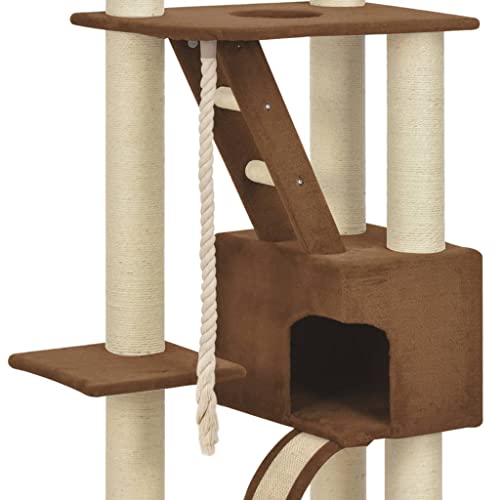 Beige y marrón Rascador para Gatos con Postes de sisal Beige 180 cm XXLProductos para Mascotas Productos para Mascotas Productos para Gatos Mobiliario para Gatos