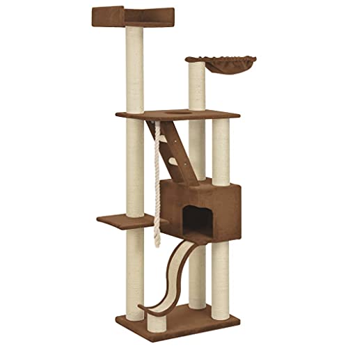 Beige y marrón Rascador para Gatos con Postes de sisal Beige 180 cm XXLProductos para Mascotas Productos para Mascotas Productos para Gatos Mobiliario para Gatos