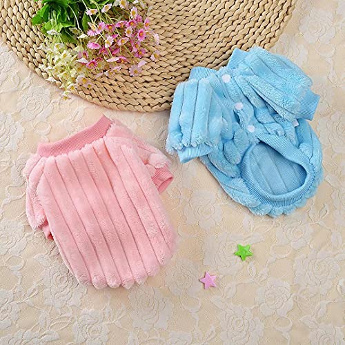 Beirui Lindo Pijama para Perros pequeños y niñas, Forro Polar Suave, suéter para Invierno, otoño y Primavera, para Cachorro, Ropa para Mascotas Chihuahua, caniche Yorkie Pug Bulldog, Rosa, Pecho 38cm
