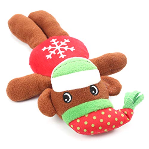 BEITABEITAkaitank 2 Piezas Navidad Mono Forma Perro Masticar Peluche con sonda incorporada Suave, muñeca para Masticar