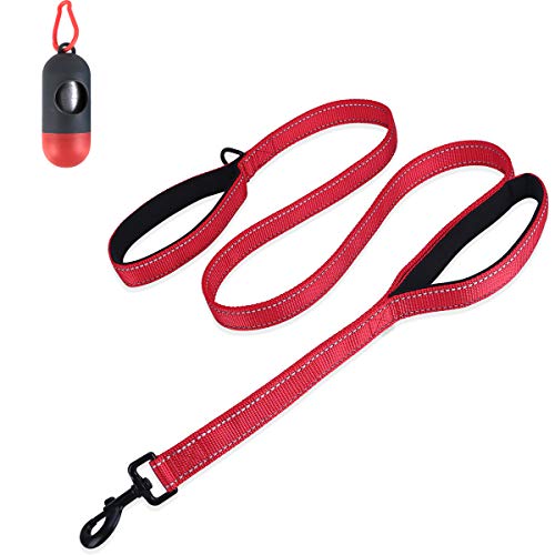 Belababy Correa para Perros Mediana, Correa para Perros con Doble asa de 5 pies, Correa para Perros Reflectante Hecha de Nylon Duradero, Correa de 150 cm Perros medianos o pequeños